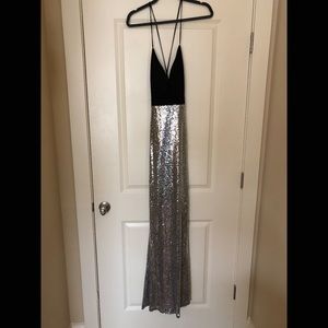 Prom girl dress and faux fur shawl
